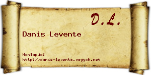 Danis Levente névjegykártya